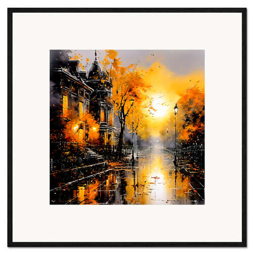 Ingelijste kunstdruk Abstract Berlin landscape