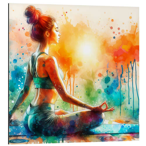 Tableau en aluminium Yoga exercise