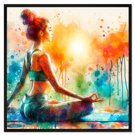 Gerahmter Kunstdruck Yoga-Übung - nobelart
