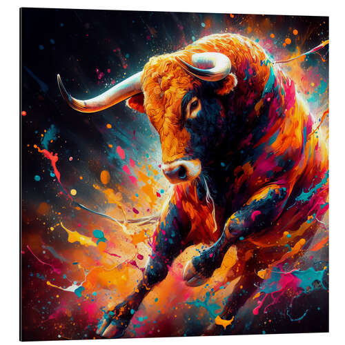 Aluminium print Spanish bull