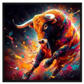 Gerahmter Kunstdruck Spanischer Stier