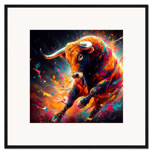 Framed art print Spanish bull