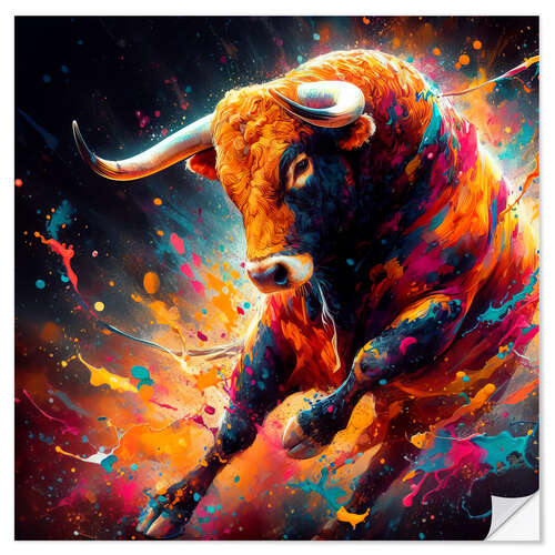 Selvklebende plakat Spanish bull