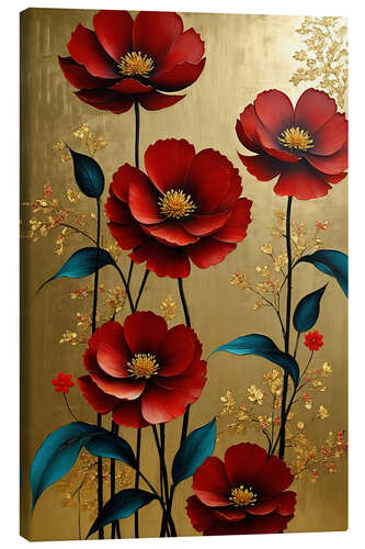 Canvas print Red and Gold