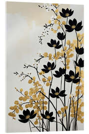 Acrylic print Black Flowers