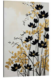 Tableau en aluminium Black Flowers