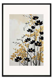 Gerahmter Kunstdruck Black Flowers