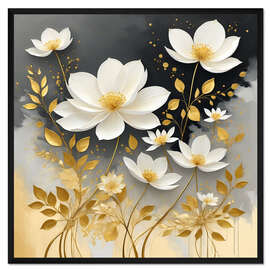 Gerahmter Kunstdruck Beautiful Golden Flower