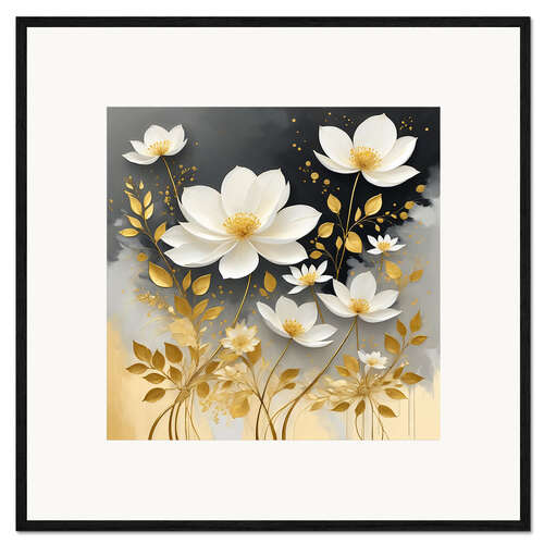 Gerahmter Kunstdruck Beautiful Golden Flower