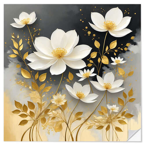 Wall sticker Beautiful Golden Flower