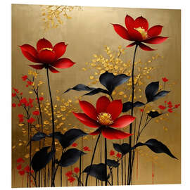 Foam board print Red and golden spring