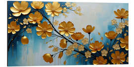 Aluminium print Golden flower branch