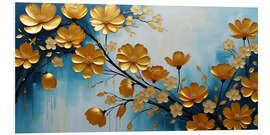 Foam board print Golden flower branch