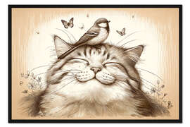 Gerahmter Kunstdruck Zufriedenheit im heiteren Zusammenleben