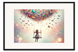 Gerahmter Kunstdruck Traumflug auf Schmetterlingsflügeln