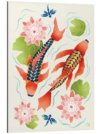 Magnettafel Teich der Koi-Fische