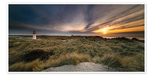 Poster Sunset in the dunes, Sylt