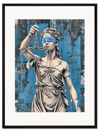 Gerahmter Kunstdruck Justitia mit Waage