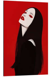 Tableau en aluminium Gothic Lady In Black and Red