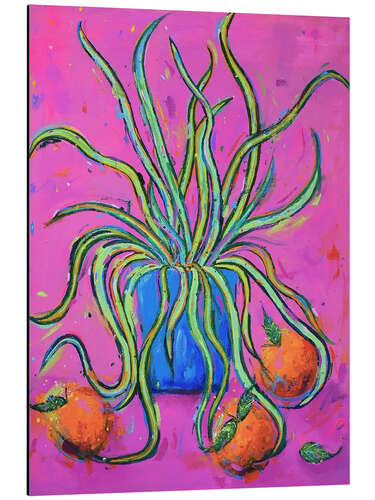 Tableau en aluminium Spider Plant and Three Oranges