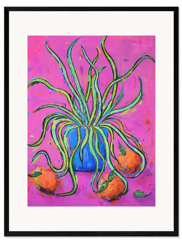 Innrammet kunsttrykk Spider Plant and Three Oranges