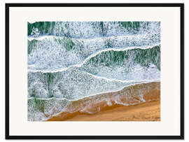 Gerahmter Kunstdruck Stürmische Atlantikküste von oben