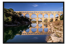 Gerahmter Kunstdruck Aquädukt Pont Du Gard, Frankreich