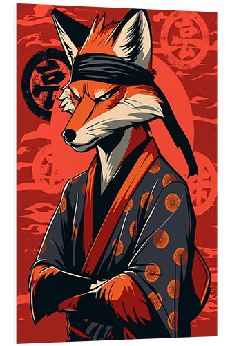 Foam board print Kimono Fox