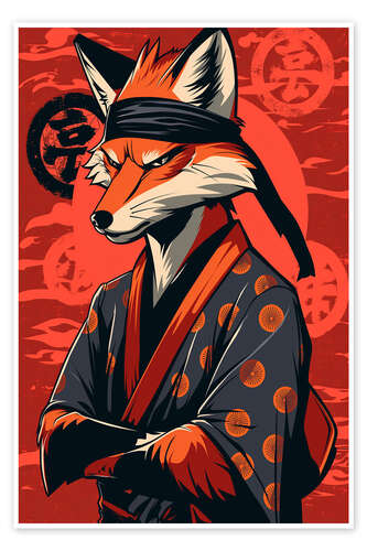 Póster Kimono Fox