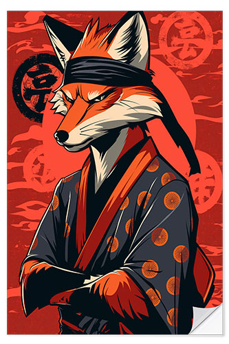 Wall sticker Kimono Fox