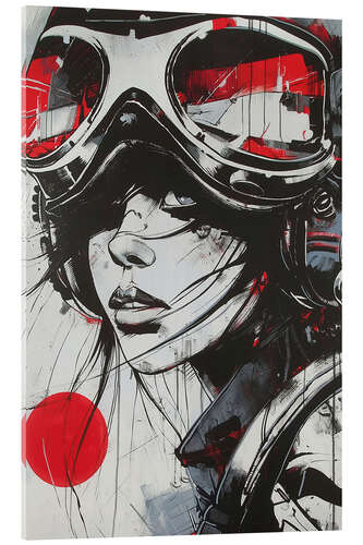 Acrylic print Black Ink Pilot Woman