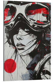 Magnettafel Pilotin in schwarzer Tinte