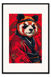 Gerahmter Kunstdruck Kimono Panda
