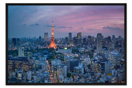 Gerahmter Kunstdruck Tokyo Stadtansicht mit Tokyo Tower
