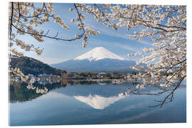 Akrylbilde Mount Fuji and Lake Kawaguchi in spring I