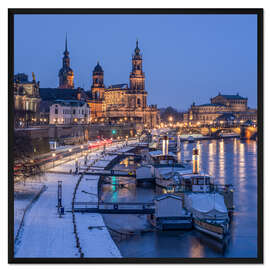 Gerahmter Kunstdruck Dresdner Altstadt im Winter