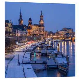 Foam board print Dresden Old Town in Winter