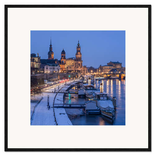Kehystetty taidepainatus Dresden Old Town in Winter