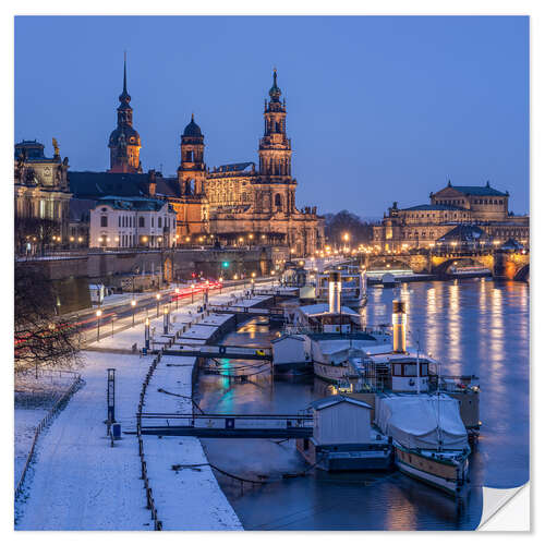 Adesivo murale Dresden Old Town in Winter