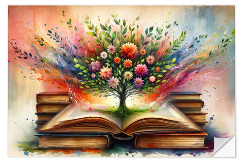 Vinilo para la pared Wisdom's Colorful Spring Awakening