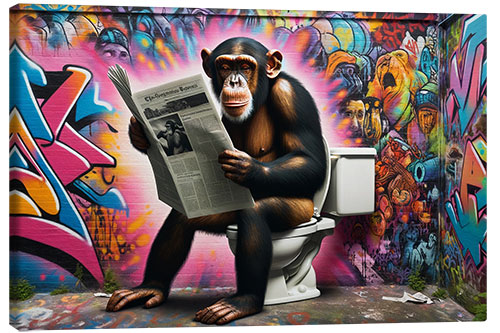 Canvas print Urban Jungle: Thoughtful Graffiti Artistry