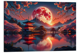 Cuadro de aluminio Crimson Moon over Tranquil Waters