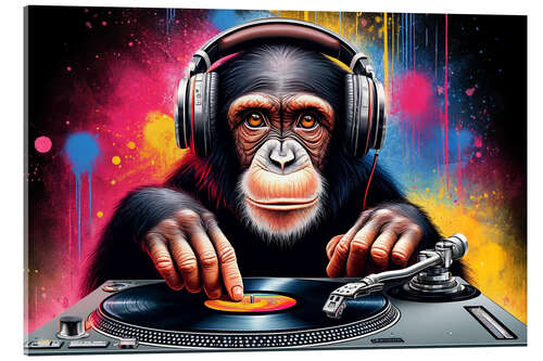 Akrylbilde Chimp DJ: Beats of the Wild