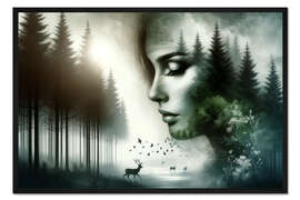 Gerahmter Kunstdruck Waldgeflüster: Die Seele der Natur