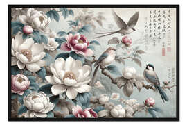 Gerahmter Kunstdruck Serenade der blühenden Jahreszeiten