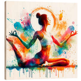 Hout print Yoga Exercise