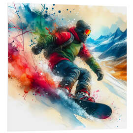 Foam board print Snowboard at Full Speed I