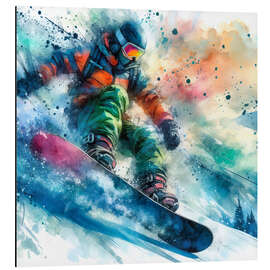 Aluminium print Snowboard at Full Speed II