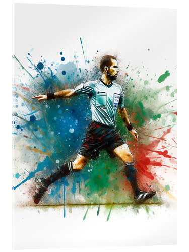 Acrylglas print Soccer Referee in Watercolor