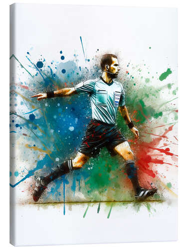 Lerretsbilde Soccer Referee in Watercolor